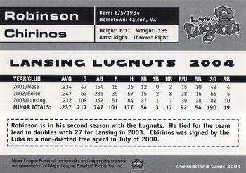 2004 Grandstand Lansing Lugnuts #NNO Robinson Chirinos Back