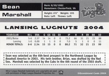 2004 Grandstand Lansing Lugnuts #NNO Sean Marshall Back