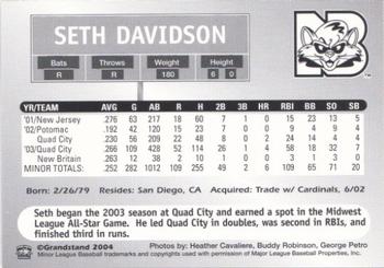 2004 Grandstand New Britain Rock Cats #NNO Seth Davidson Back