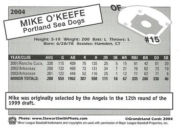 2004 Grandstand Portland Sea Dogs #NNO Mike O'Keefe Back