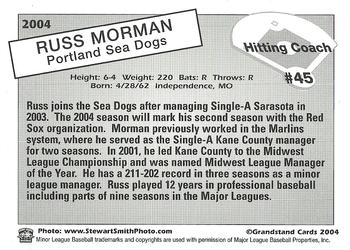2004 Grandstand Portland Sea Dogs #NNO Russ Morman Back
