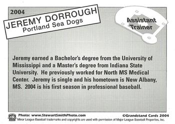 2004 Grandstand Portland Sea Dogs #NNO Jeremy Dorrough Back