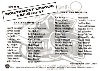 2004 Grandstand Northwest League All-Stars #NNO Logo Back