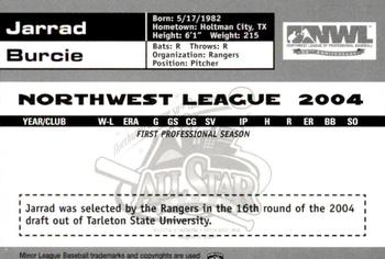 2004 Grandstand Northwest League All-Stars #2 Jarrad Burcie Back