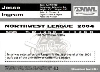 2004 Grandstand Northwest League All-Stars #5 Jesse Ingram Back