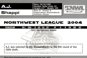 2004 Grandstand Northwest League All-Stars #7 A.J. Shappi Back