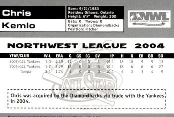 2004 Grandstand Northwest League All-Stars #12 Chris Kemlo Back