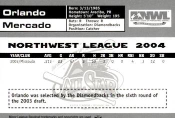 2004 Grandstand Northwest League All-Stars #14 Orlando Mercado Back