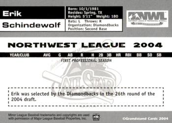 2004 Grandstand Northwest League All-Stars #16 Erik Schindewolf Back