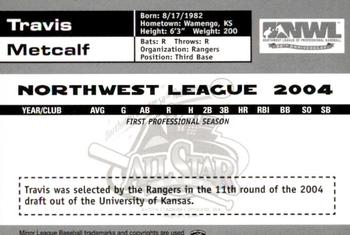 2004 Grandstand Northwest League All-Stars #19 Travis Metcalf Back