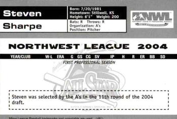 2004 Grandstand Northwest League All-Stars #30 Steven Sharpe Back