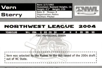 2004 Grandstand Northwest League All-Stars #34 Vern Sterry Back