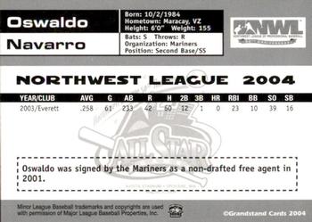 2004 Grandstand Northwest League All-Stars #42 Oswaldo Navarro Back
