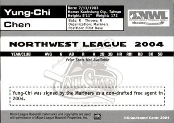 2004 Grandstand Northwest League All-Stars #47 Yung-Chi Chen Back