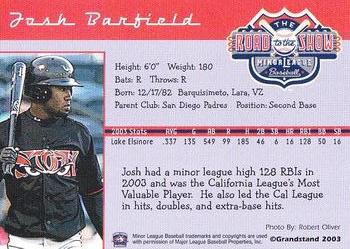 2004 Grandstand Road to the Show Top Prospects #NNO Josh Barfield Back