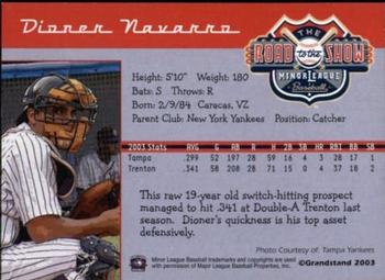 2004 Grandstand Road to the Show Top Prospects #NNO Dioner Navarro Back