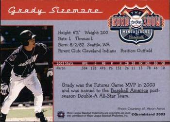 2004 Grandstand Road to the Show Top Prospects #NNO Grady Sizemore Back
