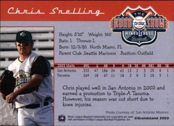 2004 Grandstand Road to the Show Top Prospects #NNO Chris Snelling Back