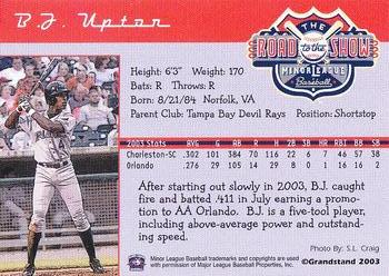 2004 Grandstand Road to the Show Top Prospects #NNO B.J. Upton Back