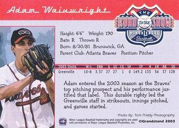 2004 Grandstand Road to the Show Top Prospects #NNO Adam Wainwright Back