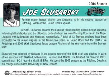 2004 Grandstand Round Rock Express #NNO Joe Slusarski Back