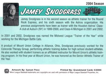 2004 Grandstand Round Rock Express #NNO Jamey Snodgrass Back