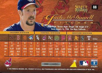 1996 Select Certified - Artist's Proofs #88 Jack McDowell Back