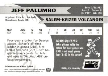 2004 Grandstand Salem-Keizer Volcanoes #20 Jeff Palumbo Back