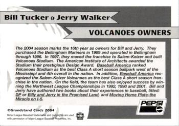 2004 Grandstand Salem-Keizer Volcanoes #35 Bill Tucker / Jerry Walker Back