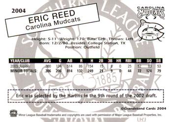 2004 Grandstand Southern League Top Prospects #NNO Eric Reed Back
