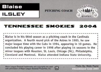 2004 Grandstand Tennessee Smokies #NNO Blaise Ilsley Back