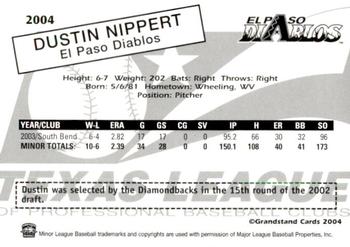 2004 Grandstand Texas League Top Prospects #NNO Dustin Nippert Back