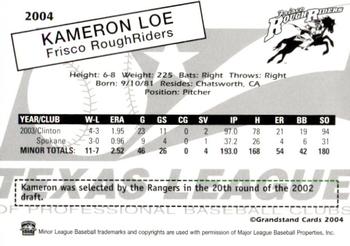2004 Grandstand Texas League Top Prospects #NNO Kameron Loe Back