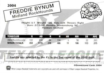 2004 Grandstand Texas League Top Prospects #NNO Freddie Bynum Back