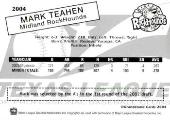 2004 Grandstand Texas League Top Prospects #NNO Mark Teahen Back