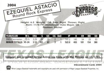 2004 Grandstand Texas League Top Prospects #NNO Ezequiel Astacio Back
