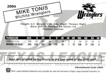 2004 Grandstand Texas League Top Prospects #NNO Mike Tonis Back