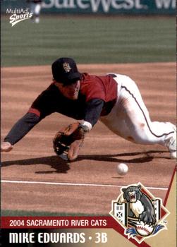 2004 MultiAd Sacramento River Cats #4 Mike Edwards Front