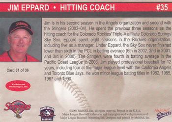 2004 MultiAd Salt Lake Stingers #31 Jim Eppard Back