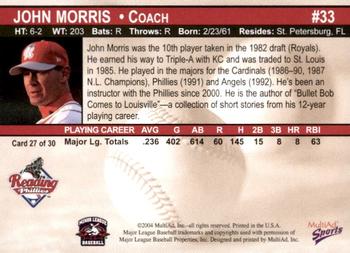 2004 MultiAd Reading Phillies #27 John Morris Back