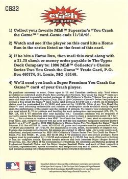 1996 Collector's Choice - You Crash the Game Gold #CG22 Ken Caminiti Back