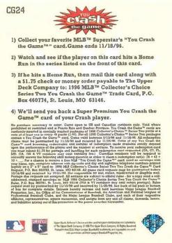 1996 Collector's Choice - You Crash the Game Gold #CG24 Matt Williams Back
