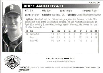 2004 Choice Anchorage Bucs #6 Jared Hyatt Back
