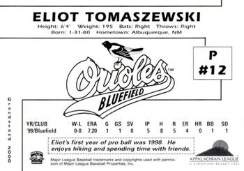 2000 Grandstand Bluefield Orioles #NNO Eliot Tomaszewski Back