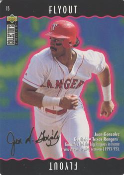 1996 Collector's Choice - You Make the Play Gold Signature #15 Juan Gonzalez Front