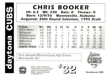 2000 Grandstand Daytona Cubs #NNO Chris Booker Back