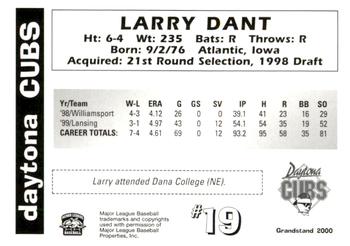 2000 Grandstand Daytona Cubs #NNO Larry Dant Back