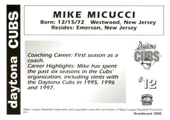 2000 Grandstand Daytona Cubs #NNO Mike Micucci Back