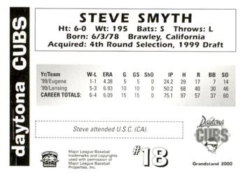 2000 Grandstand Daytona Cubs #NNO Steve Smyth Back