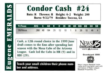 2000 Grandstand Eugene Emeralds #NNO Condor Cash Back
